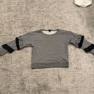 Gray Ruffle Sleeve Top